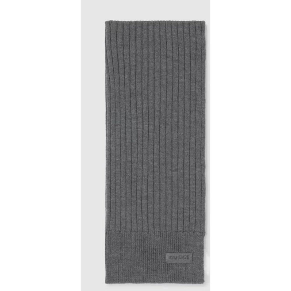 GUCCI 男士围巾 8123784G2001000 AW2025 灰色 Wool scarf