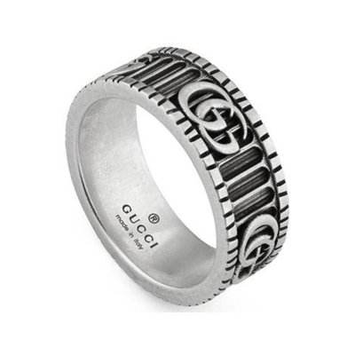 GUCCI 女士戒指 YBC551899001015 SS2021 银色 徽标Marmont戒指