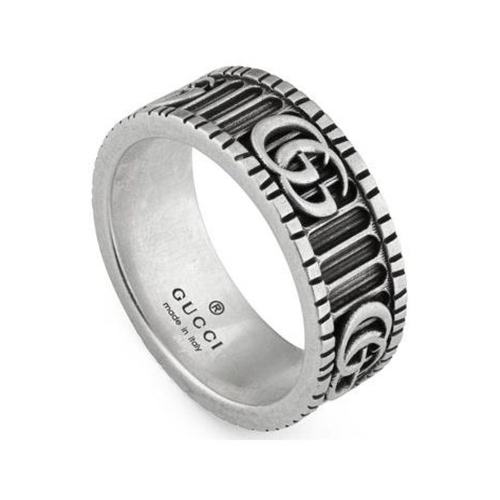 GUCCI 女士戒指 YBC551899001015 SS2021 银色 徽标Marmont戒指