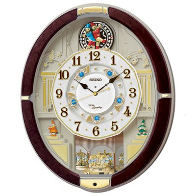 SEIKO RE581B大理石 光泽饰面Karakuri 无线电遥控挂钟 RE581B