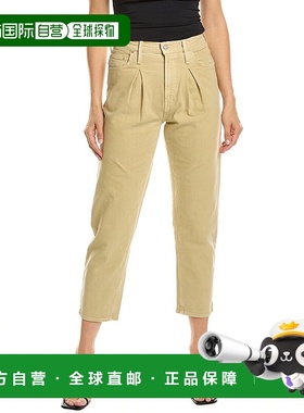 自营 MOTHER The Inside Out Ankle 浅绿色直筒牛仔裤 绿色 美国