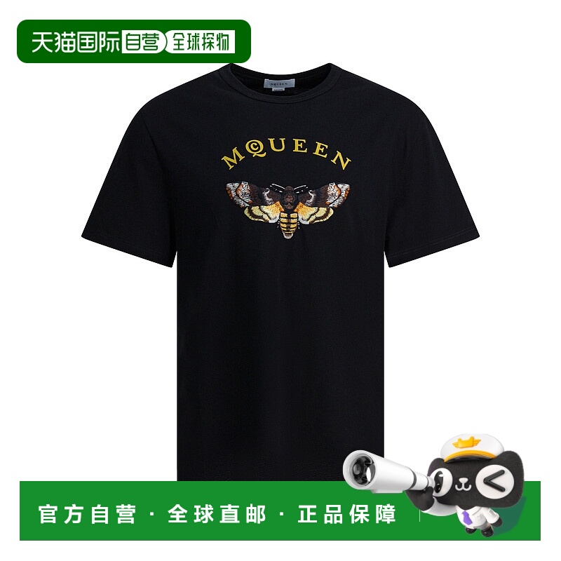 1h可退 香港直邮ALEXANDER MCQUEEN 男士T恤 847753QTAEA0510BLAC