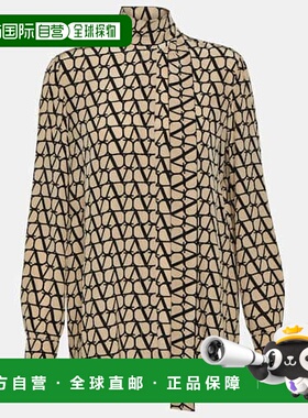 香港直邮valentino 华伦天奴 女士 Toile Iconographe 真丝双绉衫