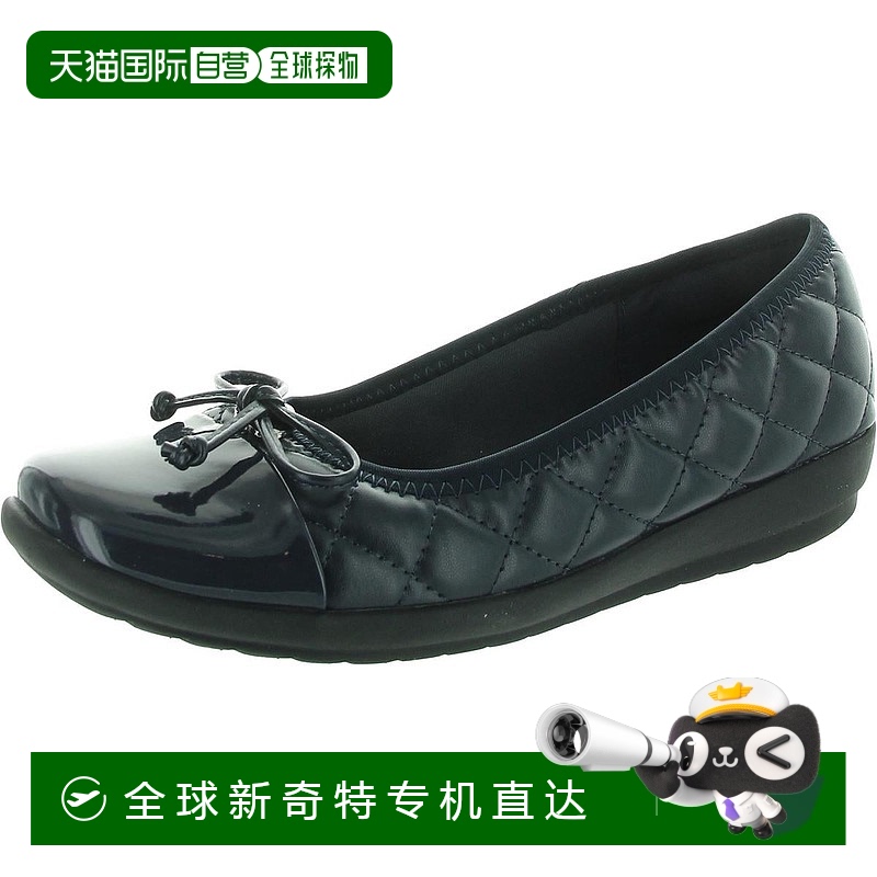 自营easy spirit女式绗缝男式平底鞋-海军蓝 【美国奥莱】直发