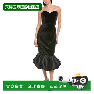 自营Hutch Laken Velvet Midi Dress - black 美国奥莱直发