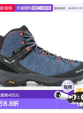 自营欧洲直邮SALEWA ALP TRAINER女士暗蓝色皮革中帮徒步鞋