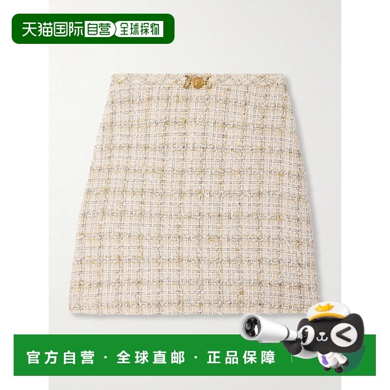 1h可退 香港直邮潮奢 versace 范思哲 女士 粗花呢A字迷你裙 1015,女装/女士精品,半身裙,淘宝优惠券,粉丝福利购,淘宝优惠卷