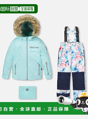 自营deux par deuxTwo-Piece Play Snowsuit Blue Flower Print -