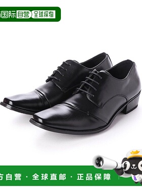 【日本直邮】GinoZeeno商务鞋男鞋男鞋Naname直尖系带外羽升皮鞋