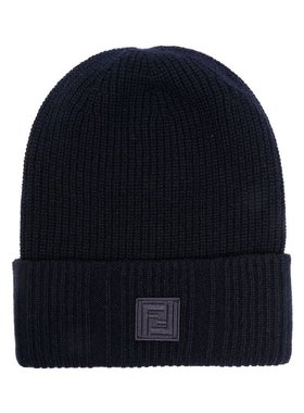 FENDI 男士帽子 FXQ352ASMMF0QA2 AW2024 蓝色 BEANIE FF LABEL