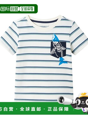 自营 andy & evanAndy&Evan条纹鲨鱼口袋T恤-白色 美国奥莱直发