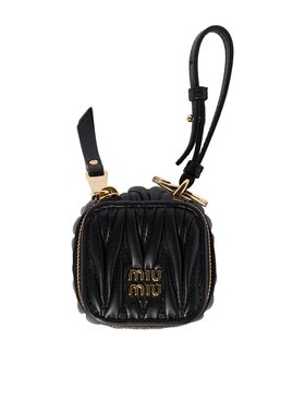 MIU MIU 女士手提包 5TL527AFPPF0002 SS2025 黑色 拉链钥匙扣