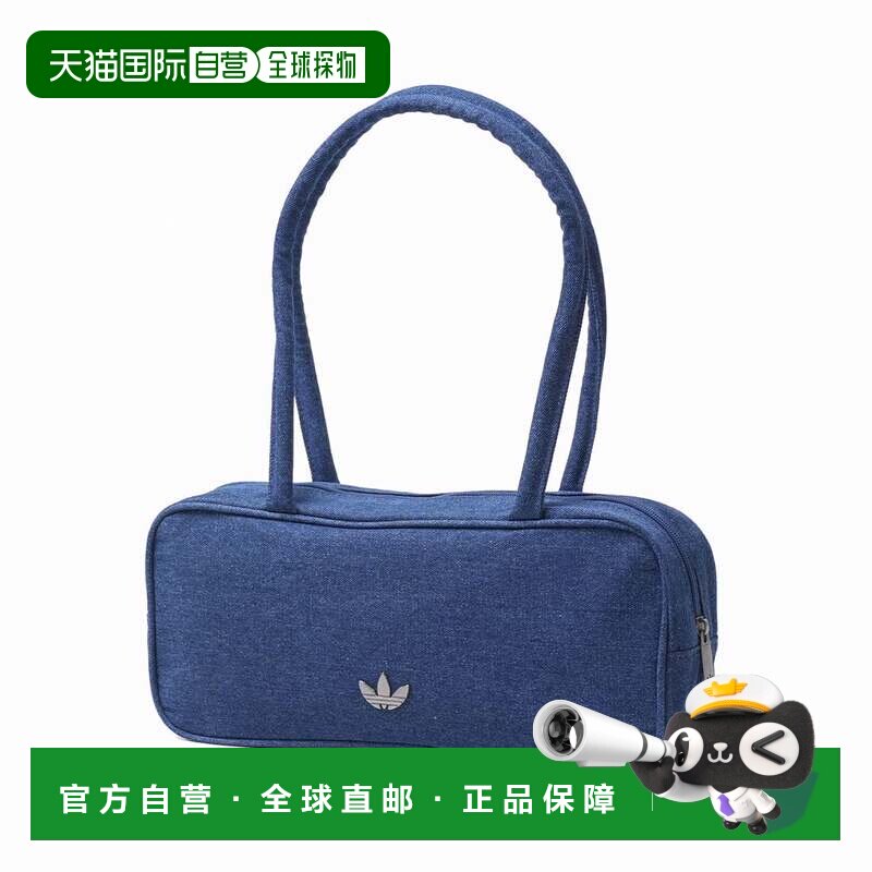 日本直邮adidas 女式迷你手提包 带拉链小包 轻便单肩横款 牛仔布