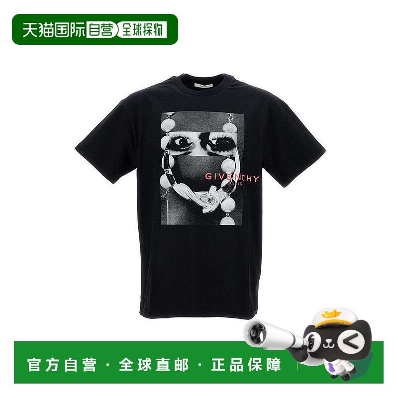 香港直邮Givenchy 纪梵希 男士 黑色 Regular Fit T 恤 BM71NK3YS