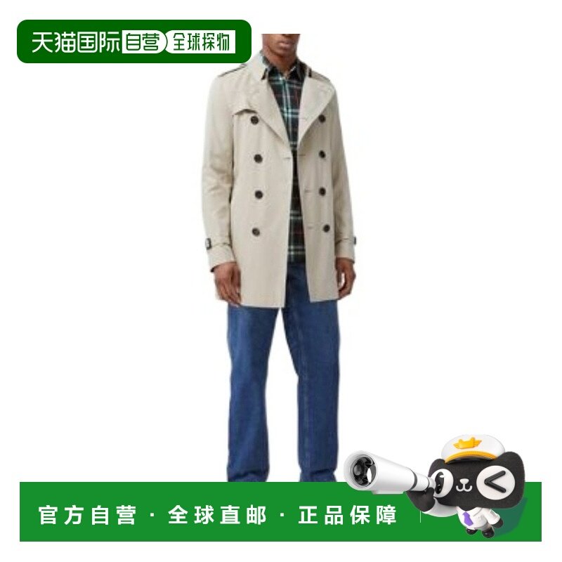 香港直邮BURBERRY 男士外套 39110531 AW2020 白色 双排扣风衣