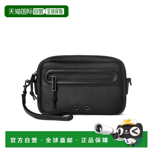 香港直邮GUCCI 男士单肩包 834493FAEO01000 AW2025 黑色 Edge小