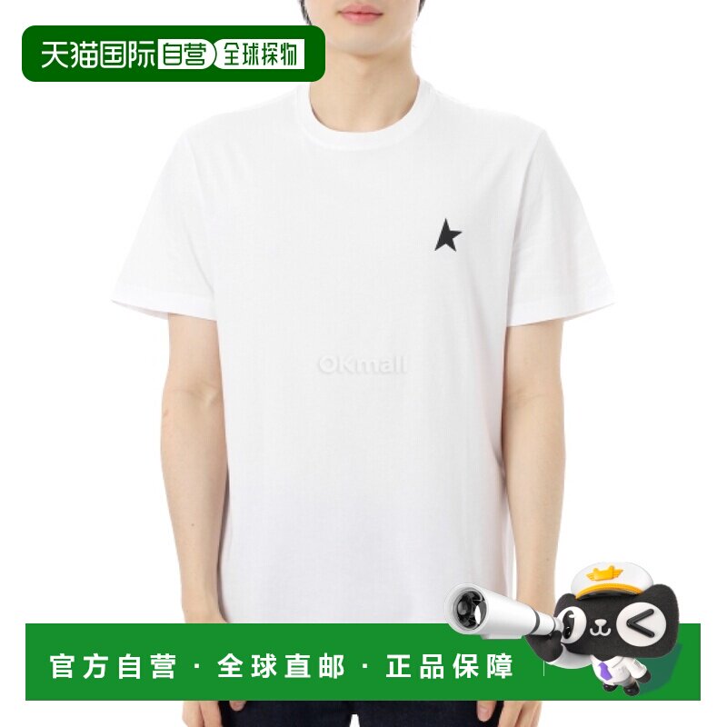 韩国直邮Golden goose黄金鹅T恤男女款纯白色简约舒适短袖圆领