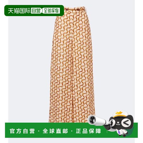 香港直邮ZIMMERMANN 女士 束带印花亚麻阔腿裤 colorful花色 舒适