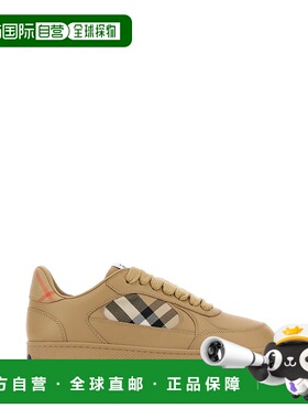 1h可退 香港直邮Burberry 巴宝莉 女士 Terrence 浅褐色皮质运动