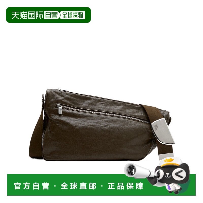 香港直邮BURBERRY 男士斜挎包 80892931 AW2024 黑色 徽标单肩包