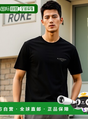 香港直邮GIVENCHY 男士T恤 BM71NK3YRV001 AW2025 黑色 圆领短袖T