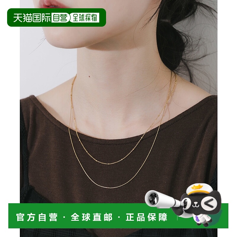 1h可退 日本直邮SMELLY 女士 细腻金色 纤细链条叠戴项链 SMA62PC