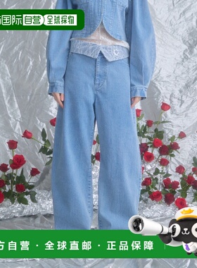 1h可退 日本直邮monepine 女士蕾丝拼接设计牛仔裤 MPSTR251003