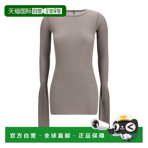 香港直邮RICK OWENS 女士T恤 RP02F5202RC34 AW2026 灰色 圆领长T
