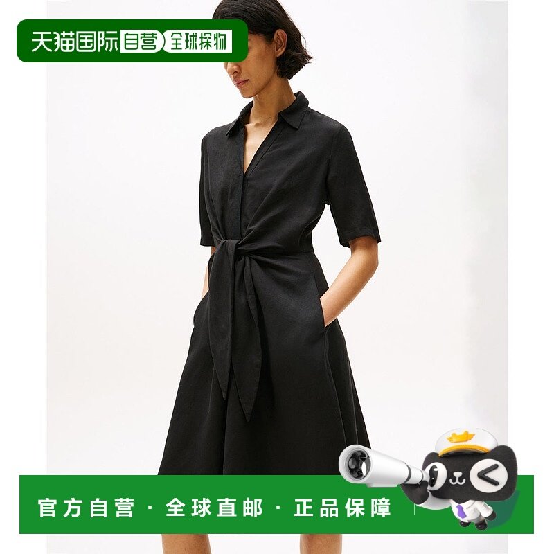 日本直邮TOMMY HILFIGER 亚麻粘胶无扣短袖连衣裙 [TO3203EW01294