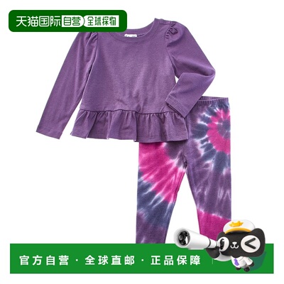 自营Splendid 2pc Disco Tie-Dye Top & Legging Set - purple 美