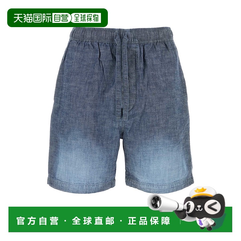 1h可退 香港直邮LOEWE 罗意威 男士 牛仔蓝色青年布百慕大短裤 H5