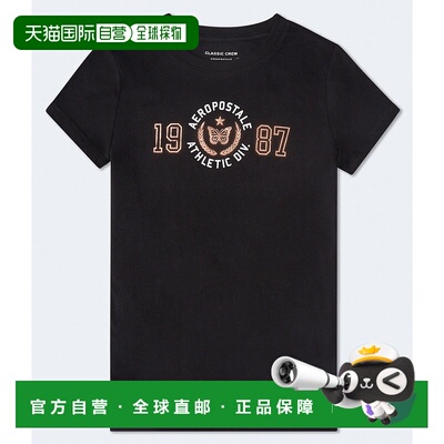 自营Aeropostale 1987蝴蝶箔图案T恤-黑色7 美国奥莱直发