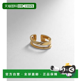 日潮跑腿COCOSHNIK 银色镀金双圈扭转耳夹(单耳)00耳骨夹配饰