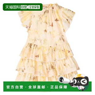 香港直邮ZIMMERMANN 女童 Cascadian 花朵层叠棉质连衣裙童装