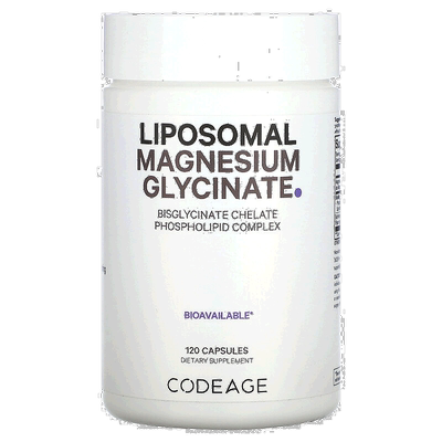 香港直邮Codeage,脂质体甘氨酸镁120粒复合营养胶囊籽油补充剂