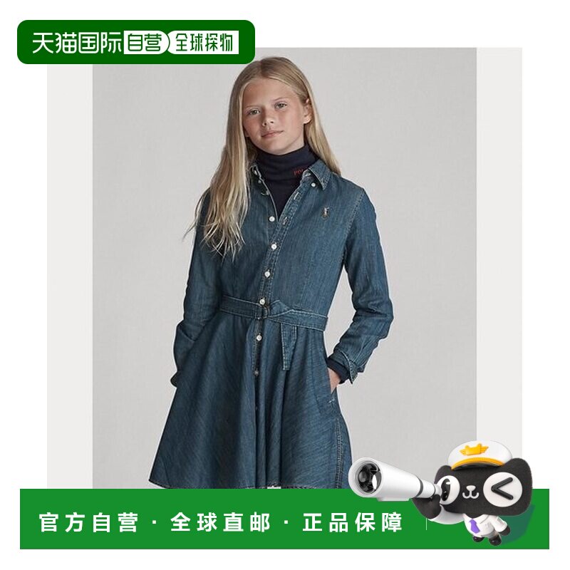 日本直邮Ralph Lauren 女童棉质牛仔衬衫裙 [004448114] - 实物图