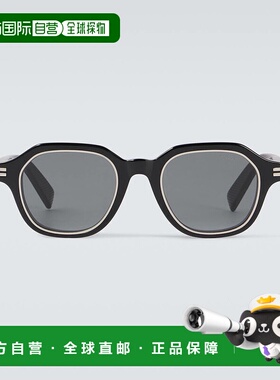 1h可退 香港直邮潮奢 zegna 杰尼亚 男士 方框太阳眼镜 black黑色