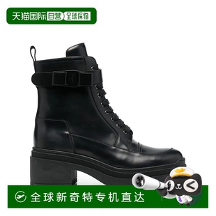 黑色 ferragamo菲拉格慕厚皮自行车靴 美国奥莱直 salvatore 自营