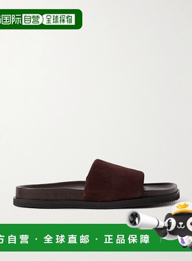 香港直邮Mr P. 男士 Tom 填充棉绒面革凉鞋 MPF241002DARKBROWN30