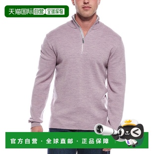 Zip Wool Sweater Neck Mock Blend Merino 自营Magaschoni