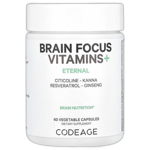 香港直邮Codeage,Brain Focus Vitamins+，60 粒植物胶囊维生素