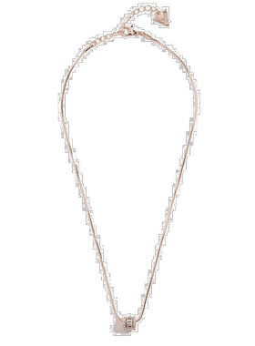 自营 guess闪光桶形项链 银白色 美国奥莱直发