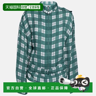 自营Joseph Green Check Silk Lightweight Belted Jacket - gree