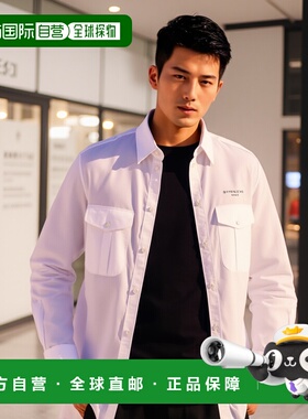 香港直邮Givenchy 白色Logo口袋衬衫 BM60BP10ZJ纪梵希