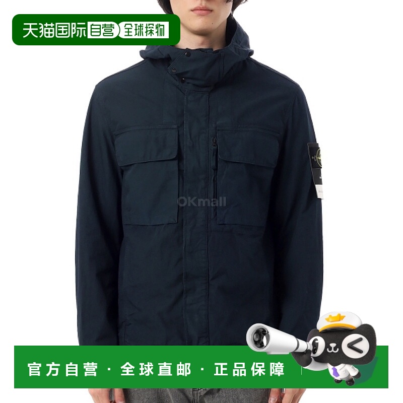 韩国直邮STONE ISLAND Q100012 帆布编织棉，有机棉连帽野战夹克K
