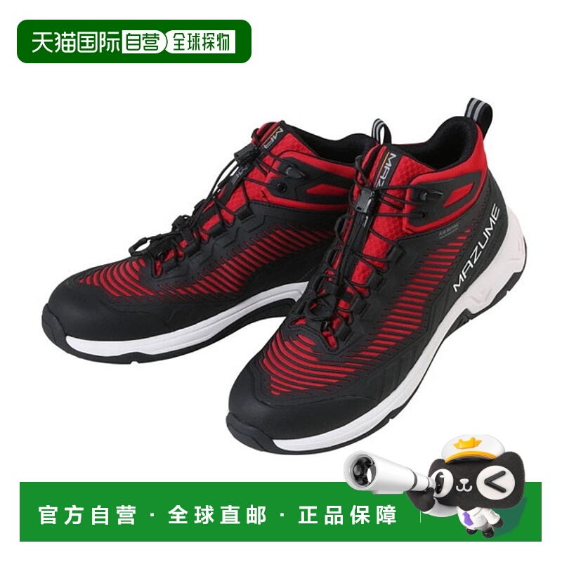 日本直邮Mazume MZSH-743 Mazume 粗糙水甲板鞋 高帮 黑红 L