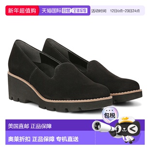 自营Vionic Willa Loafers WoBlack Suede Round Toe Slip On Wed