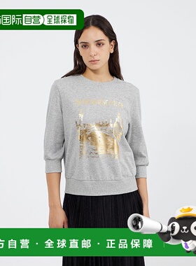 1h可退 日本直邮EPOCA 女士 春秋款圆领印花抽绳卫衣 M5P15639__