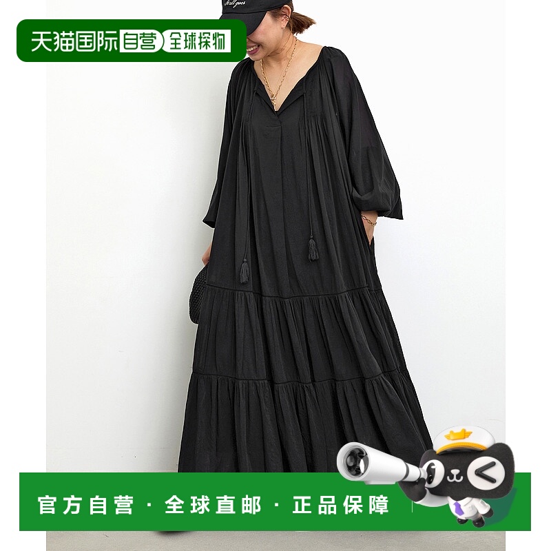 1h可退 日本直邮EVERYDAY I LIKE女士棉质长袖民族风连衣裙长裙