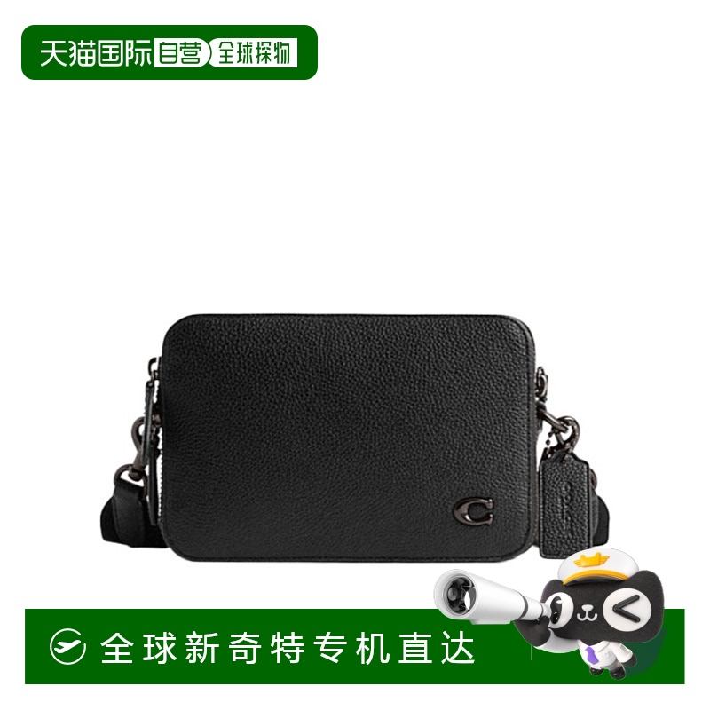 1h可退 香港直邮COACH 男士斜挎包 CR782BLK 黑色 拉链单肩包蔻驰